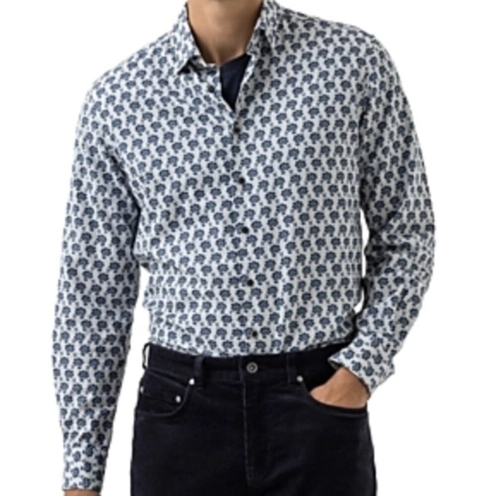 NWT Rodd & Gunn Lancaster Floral Button Front Shirt Mens XS Snow Business Casual